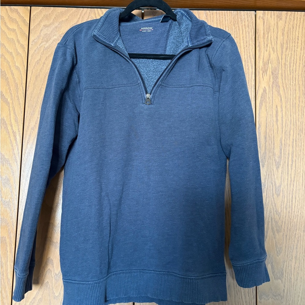 Men's Navy Zip-Up Sweater